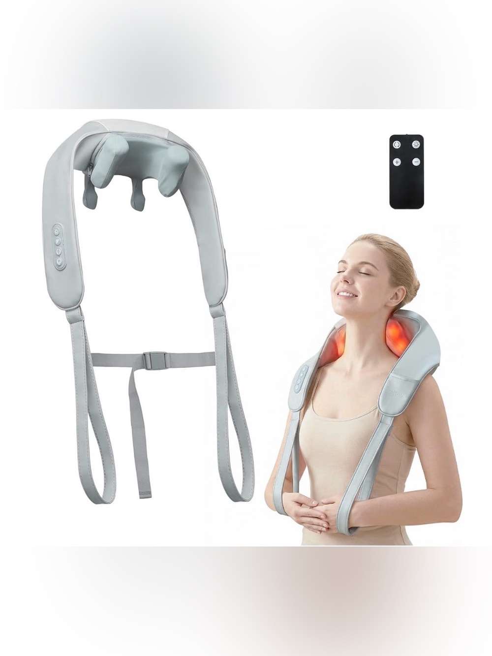 Amazon Light Gray Neck and Shoulder Massager with Heat